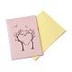 長方形の3Dツリーと恋人たちが紙のグリーティングカードをポップアップします  封筒付き  バレンタインデーの結婚式の誕生日の招待カード  ピンク  180x130x4mm AJEW-A008-14-2