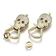 Brass Micro Pave Clear Cubic Zirconia Lobster Claw Clasps KK-N227-46-NF-2
