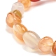Pulsera elástica de perlas de cornalina natural teñida (teñida) BJEW-JB07144-01-4
