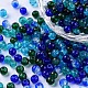 Perles de verre craquelé peintes DGLA-X0006-4mm-01-1