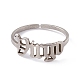 304 Stainless Steel Constellation Open Cuff Ring for Women RJEW-C035-01F-P-2