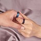 クラウンプリント模様の「彼の女王」と「彼女の王」をセットした女性男性婚約結婚指輪用の2個のカップルリング  赤と青  ミックスカラー  内径：20mm JR849A-6