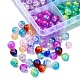 360 pièces 12 couleurs brins de perles de verre craquelées peintes à la bombe CCG-YW0001-13-4