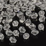 Perles acryliques transparentes de bicones facettées, teinte, clair, 6mm, Trou: 1mm, environ 5800 pcs/500 g