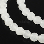 Dyed Natural Jade Round Bead Strands, White, 8mm, Hole: 1mm, about 48pcs/strand, 14.9 inch