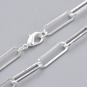 Колье из латуни с плоской овальной скрепкой MAK-S072-07B-S