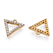 Brass Micro Pave Clear Cubic Zirconia Charms ZIRC-Q002-150C-NF