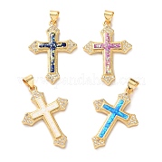 Латунные микропаве прозрачные подвески с фианитом KK-S048-06G
