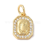 Настоящие позолоченные кулоны из латуни с микропаве KK-L216-002G-C
