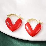 Серьги-кольца из латуни с эмалью EJEW-R032-05G