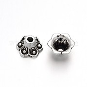 6 -petal цветочные тибетский стиль сплава крышки шарика TIBE-D262-02AS