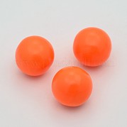 Aucun trou pulvérisation laiton de fluorescence peint perles de ballon rond correspondent pendentifs cage KKB-J004-03