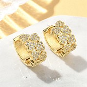 Серьги-кольца в форме сердца из латуни с микропаве из кубического циркония EJEW-A132-10G-02