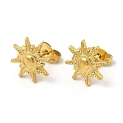 Ion Plating(IP) 304 Stainless Steel Sun Stud Earrings for Women EJEW-I281-04G