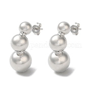 Серьги-гвоздики из латуни с круглым шариком и стойкой EJEW-Q786-05P