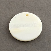 Плоские круглые амулеты морской раковины SSHEL-R025-6mm