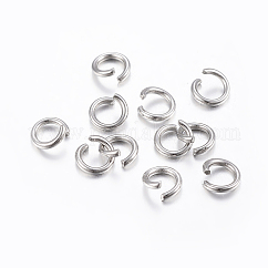 Anelli di congiunzione aperti in acciaio inossidabile 304 anti-ossidazione, tondo, colore acciaio inossidabile, 24 gauge, 5x0.5mm, circa 1111pcs/20g
