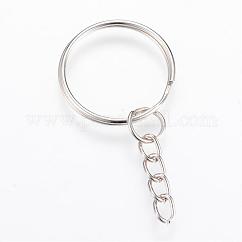 Porte-clés fendus en fer, accessoires de fermoir porte-clés, platine, 46mm