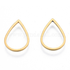 Anillos de unión de acero inoxidable 201, lágrima, dorado, 16x11x1mm, diámetro interior: 9x13.5 mm