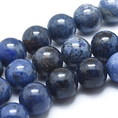 Chapelets de perles de quartz de dumortiérite naturelle, non teint, Grade a, ronde, 6~7mm, Trou: 1mm, environ 15.3 pouce de long, 58 pcs / chapelet