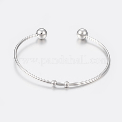 Brazaletes de acero inoxidable 304 resistentes al deslustre&nbsp;BJEW-K187-02P