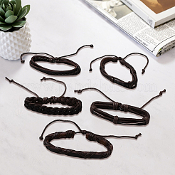 1 sachet de bracelets unisexes en cordon tressé en cuir PU&nbsp;BJEW-CL0001-47B