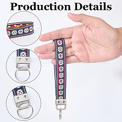 Porte-clés en fer forgé avec polyester&nbsp;KEYC-WH20054-011B