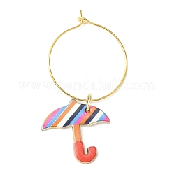 Emaille-Weinglas-Charm-Set aus Regenschirmlegierung&nbsp;AJEW-JO00185