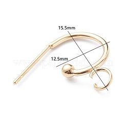 Boucles d'oreilles demi-créoles en acier inoxydable 304&nbsp;STAS-Z028-B02-G