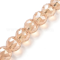 Chapelets de perles en verre électroplaqué&nbsp;EGLA-J140-FR03-16mm