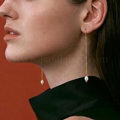Boucles d'oreilles en acier inoxydable 304 avec perles d'eau douce naturelles pour femmes&nbsp;ZH8467