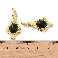 Natürlich gefärbte und erhitzte schwarze Achatanhänger&nbsp;G-C096-03G-05