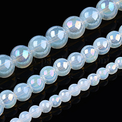 Chapelets de perles en verre d'imitation jade électrolytique&nbsp;LS-GLAA-T032-J4mm-AB02