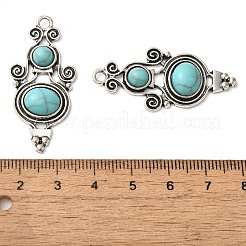 Anhänger aus tibetischem Pavé-Legierung mit Türkisimitat&nbsp;FIND-NH0001-06AS