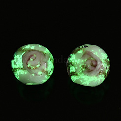 Perles de lampwork de sable doré faites à la main lumineuses&nbsp;LAMP-T021-03F