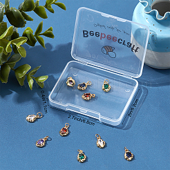 10 pz 5 colori in ottone micro pavé di ciondoli con zirconi cubici&nbsp;KK-BBC0002-76