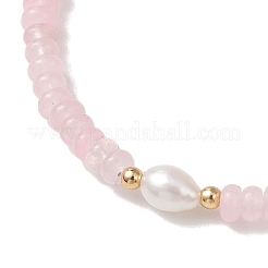 Braccialetti elastici per donna con pietre preziose naturali e perle d'acqua dolce coltivate&nbsp;BJEW-JB13473