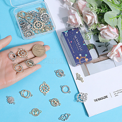 40 Stück 10 Stile Legierungsverbinder-Charms mit Kristall-Strass&nbsp;ALRI-SC0001-34