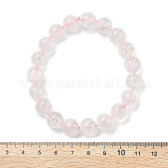 Stretch-Armbänder aus natürlichen Rosenquarz-Perlen mit runden Perlen für Damen&nbsp;BJEW-Q056-01B