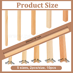 10 bâtonnet en bois en forme de L&nbsp;DIY-OC0012-46