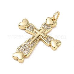 Pendentifs en laiton zircon cubique transparent&nbsp;CU-CBA9234-10G