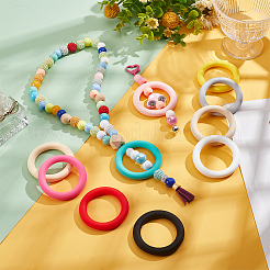 12 Stück 12 Farben Ring Silikonperlen&nbsp;SIL-PH0001-21