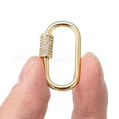Messing Micro Pave Zirkonia Schraube Karabiner Schloss Charms&nbsp;X-ZIRC-G160-21G