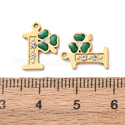 304 Edelstahl-Emaille- und Strass-Anhänger&nbsp;STAS-B130-01G-1