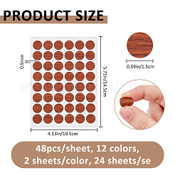 24 Blatt 12 Farben PVC selbstklebende Schraubenlöcher Abdeckkappen Aufkleber&nbsp;DIY-FH0010-35