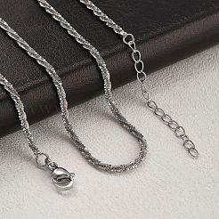 Collares de cadenas de plata esterlina y latón para mujer&nbsp;NJEW-D302-25P