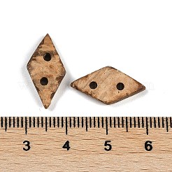 Geschnitzter Rauten-Einfach-Nähknopf mit 2 Loch&nbsp;SHEL-K009-02
