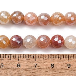 Galvanisierte Stränge aus natürlichen goldenen Seidenjadeperlen&nbsp;G-B191-A06-8mm