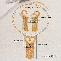 Elegantes Schmuckset mit hohlen Herzquasten aus Zinklegierung für Damen&nbsp;HX7925