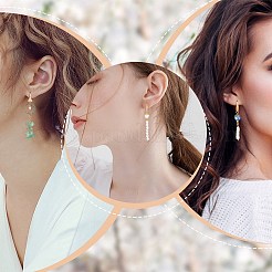 10 paio di ganci per orecchini in ottone con micro pavé di zirconi trasparenti&nbsp;ZIRC-SZ0005-01